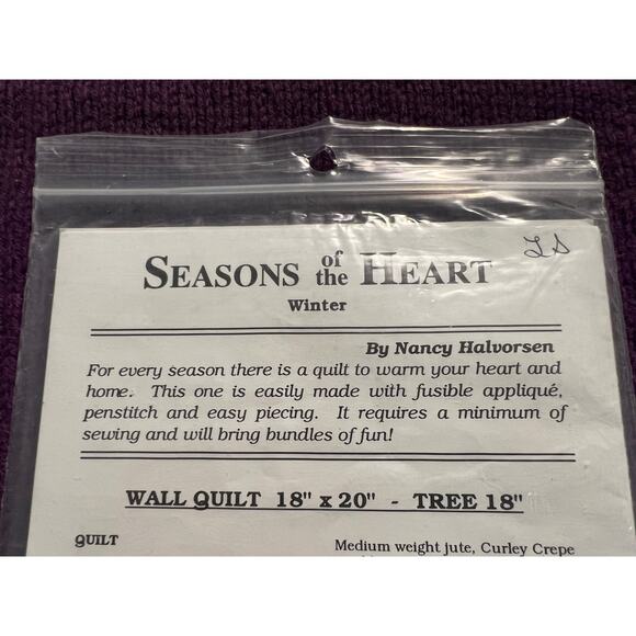 quilt pattern mini quilt blocks seasons of the heart winter quilt and tree - Picture 5 of 7